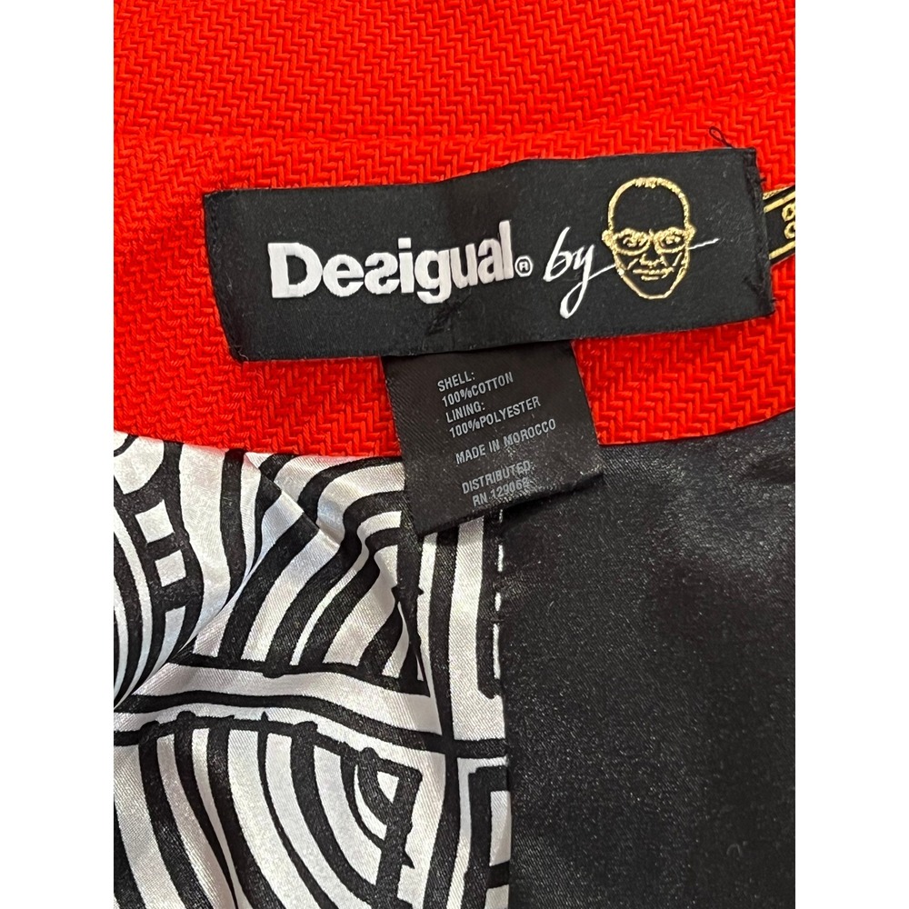 Desigual Bright Orange Double Breasted Cotton Jacket Enameled Buttons 38 61E2LA6 - Picture 7 of 7